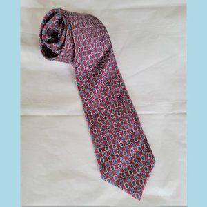 AQUASCUTUM Blue Red Oval Heavy Silk Tie